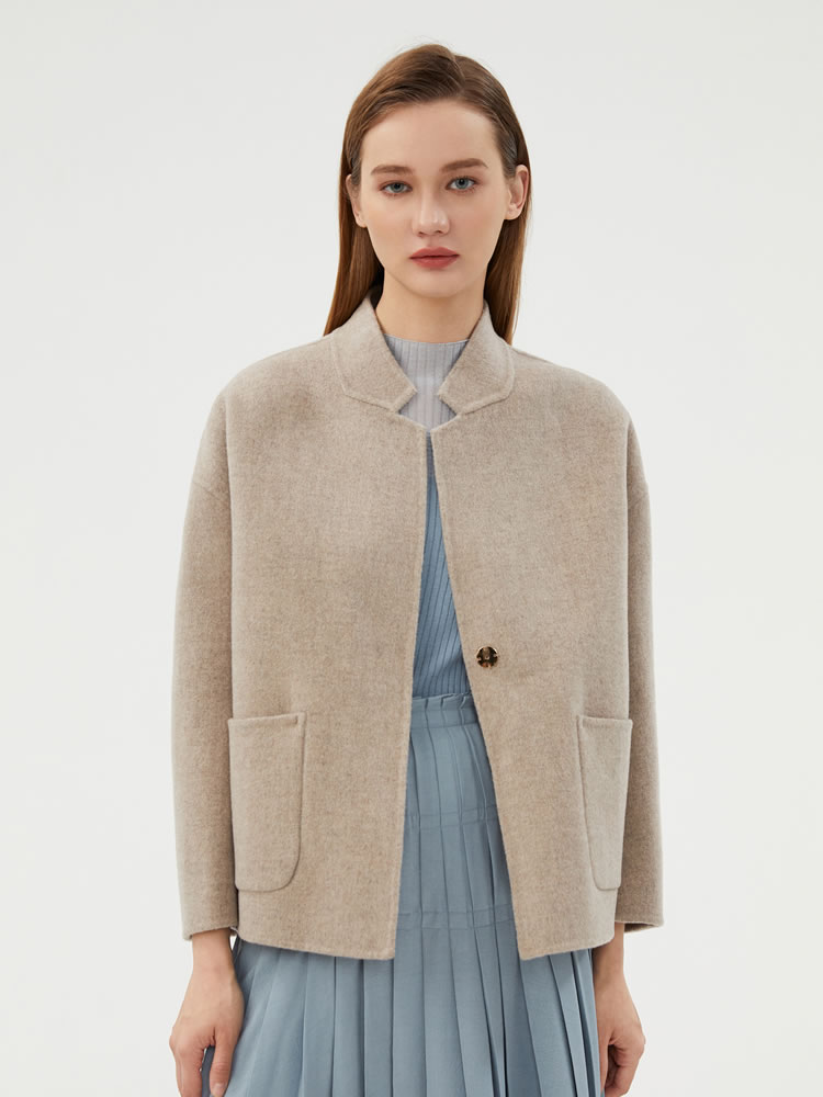 Wool Coat Peacoat - CAIXINGLE 2023 Autumn and Winter New