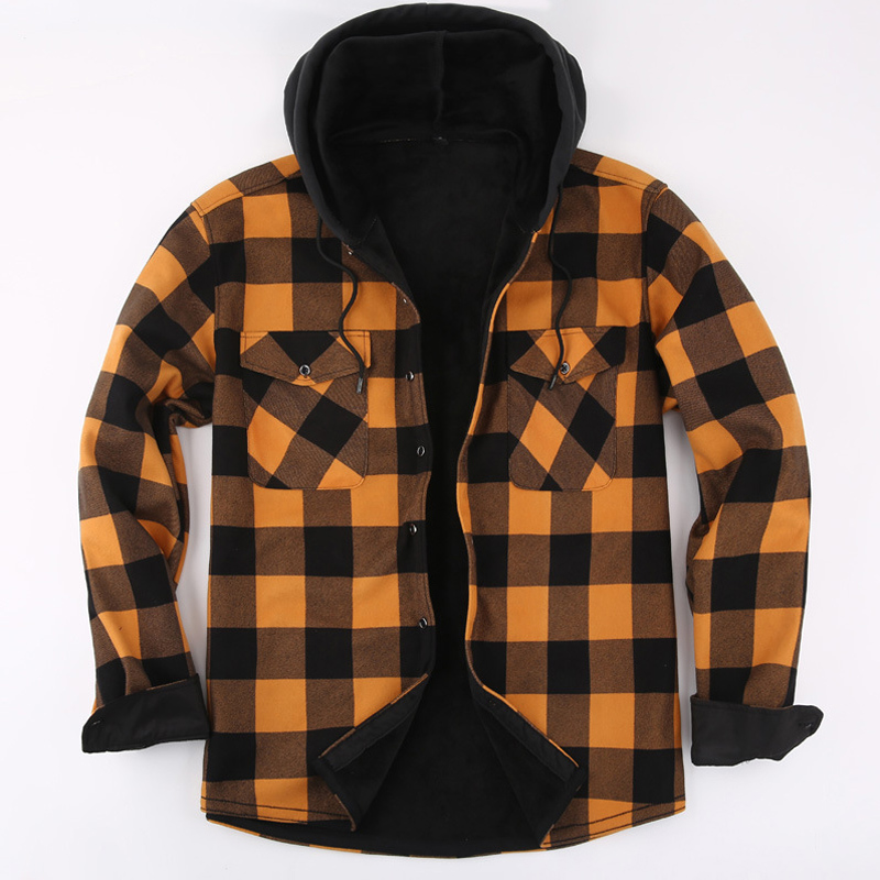 2023 New Autumn And Winter Men - Flannel Shirt Lined 评论和价格