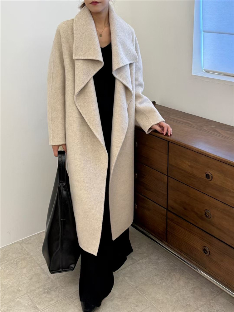 Turn Down Collar Double Wool S - Wool Coat Peacoat 评论和价格