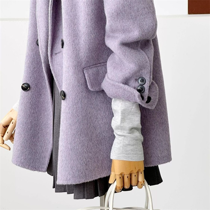Women's Double-faced Woolen Co - Wool Coat Peacoat 评论和价格