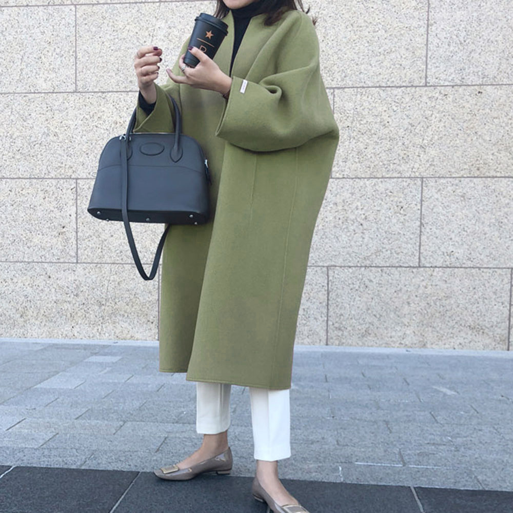 Women Cardigan Blends Round Ne - Wool Coat Peacoat 评论和价格