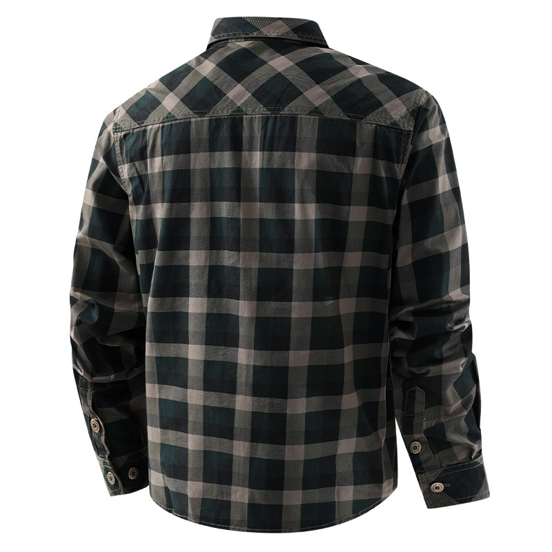 Men Plaid Casual Shirts Male M - Flannel Shirt Lined 评论和价格